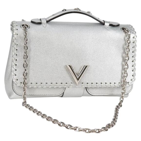 LOUIS VUITTON Chain Very Shoulder Bag Leather Silver M43201 - Picture 1 of 16